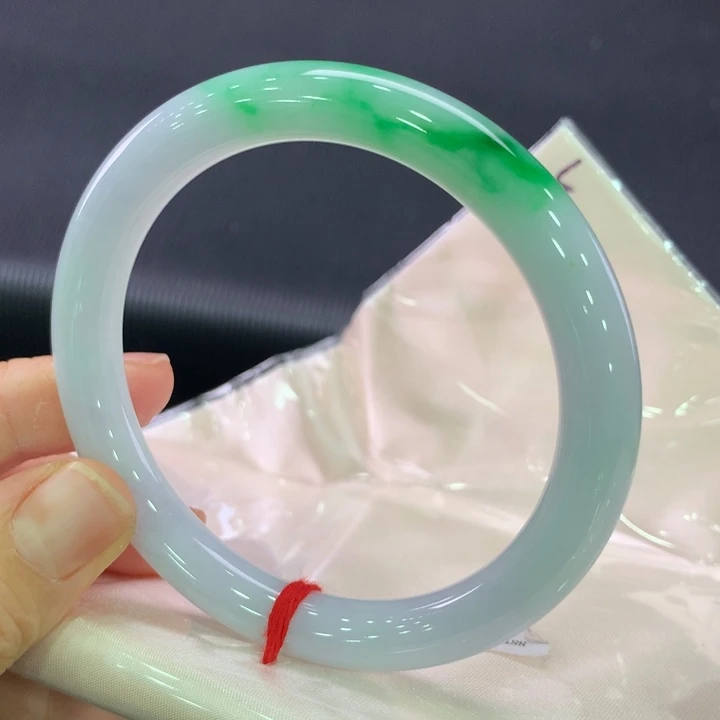 翡翠未镶嵌手镯圆条58-59