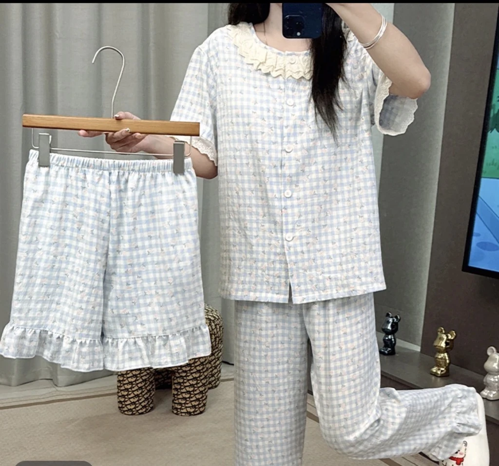 专柜撤柜款编号100-199可爱睡衣女春秋季短袖高级感家居服套装