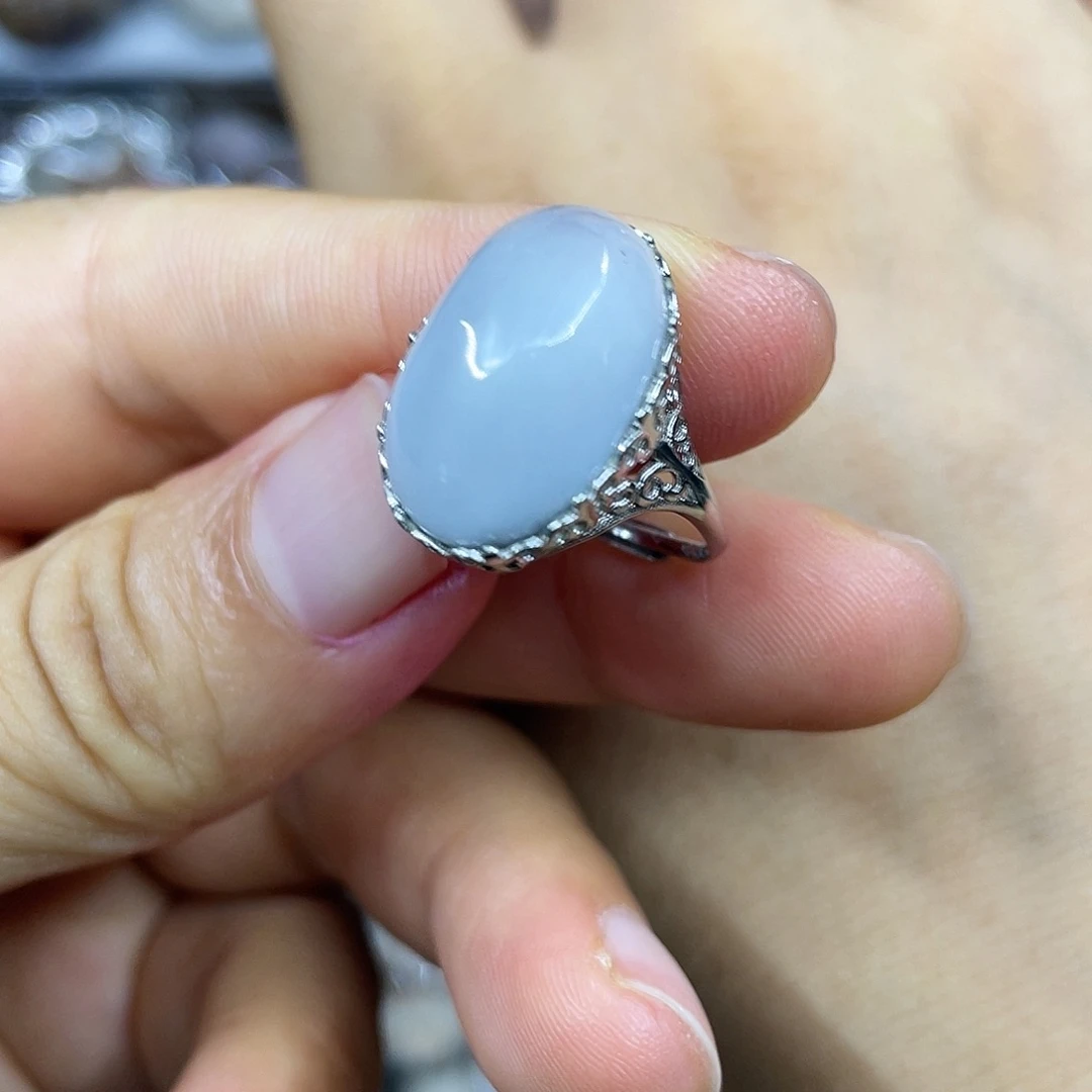 【闪购商品】水晶珠宝半成品银S925镶嵌戒指