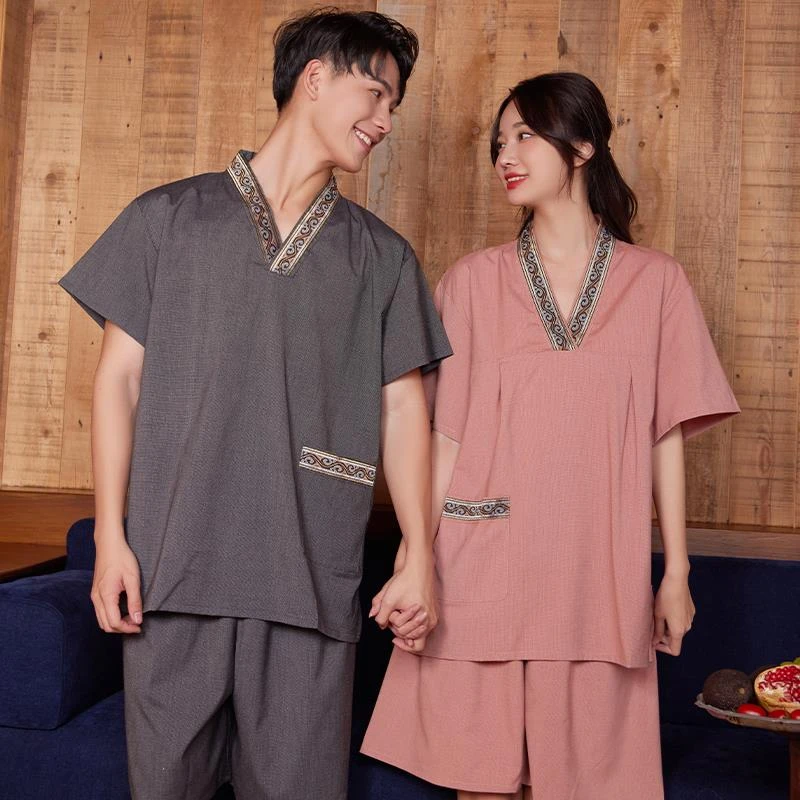 范哲萨苎麻豪华桑拿服男女款情侣款酒店洗浴足疗适用2025年上