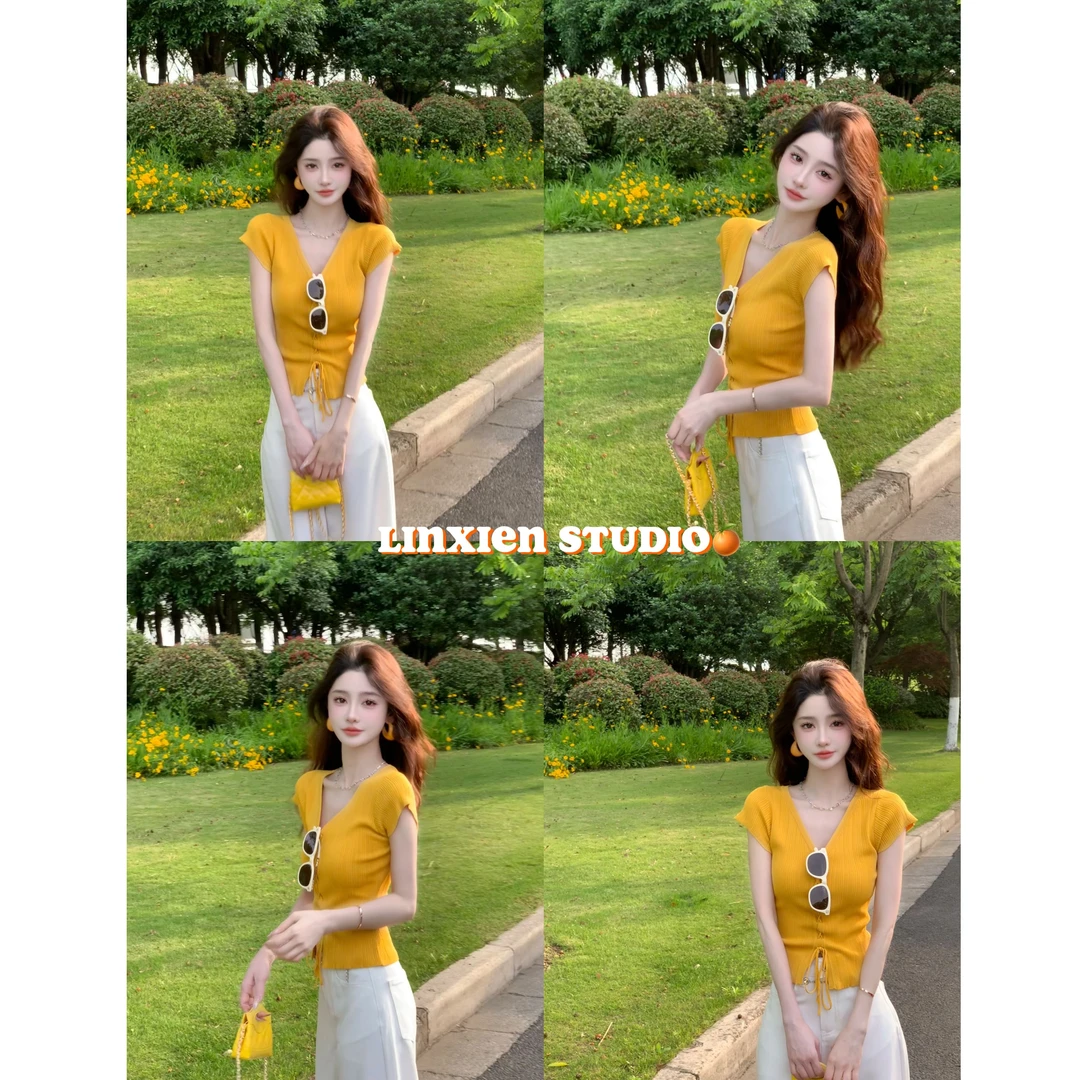 【千寻严选】夏季时尚气质百搭显瘦洋气减龄小众T恤背心JJC5BX2012