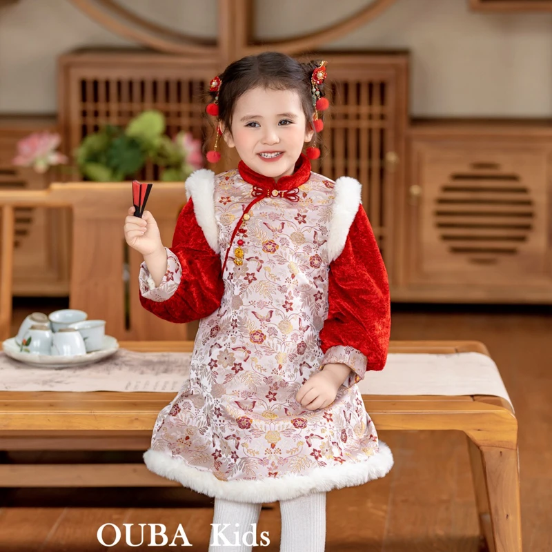 女童新款上新儿童汉服连衣裙2025时尚高货年服D25811