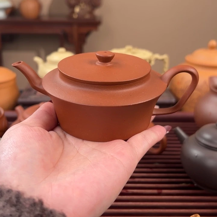 紫砂茶壶明清老朱折肩宫灯150cc