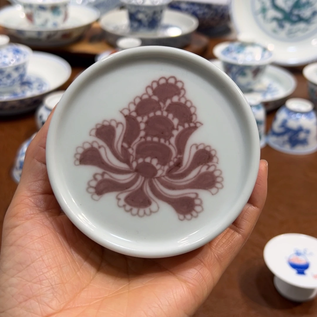 全红牡丹盖置纯手工