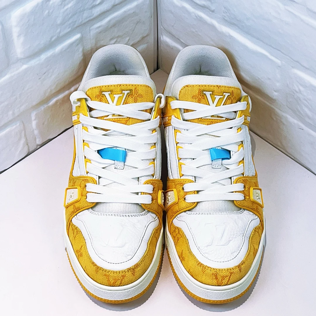 99新 LouisVuitton/路易威登  trainer 黄白牛仔 欧码7码 41码