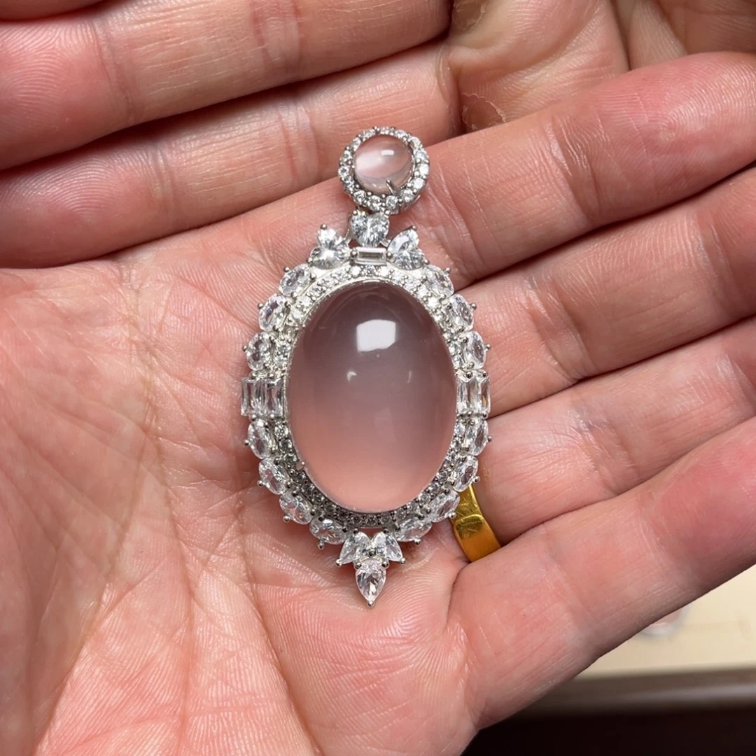 福***满银S925镶嵌颈饰水晶