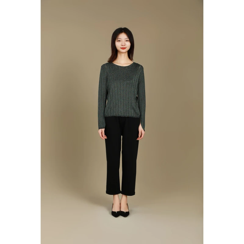 菲姿FEIZI春款女式针织衫9A842棕榈绿