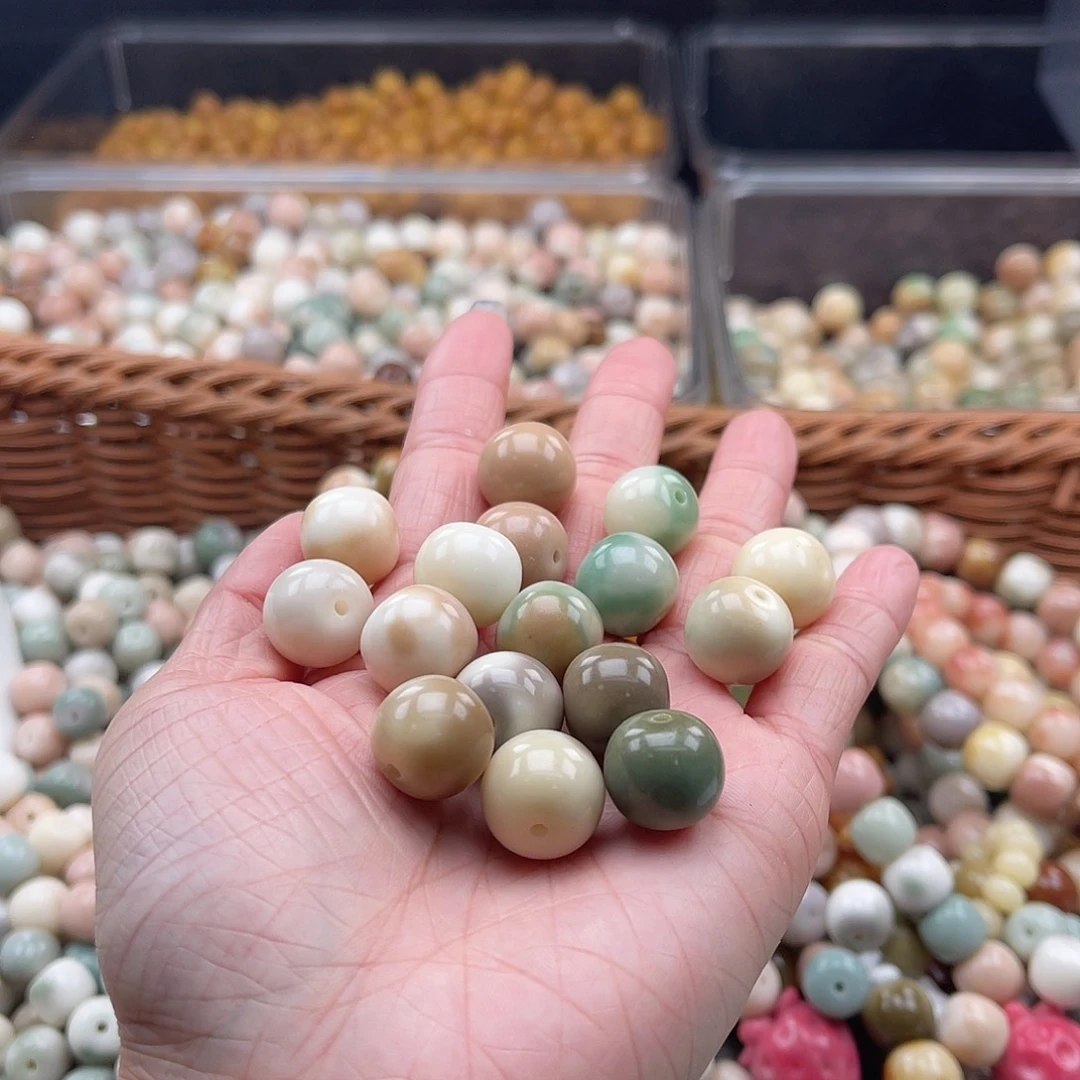 白玉菩提吊坠C/14mm/50+10颗