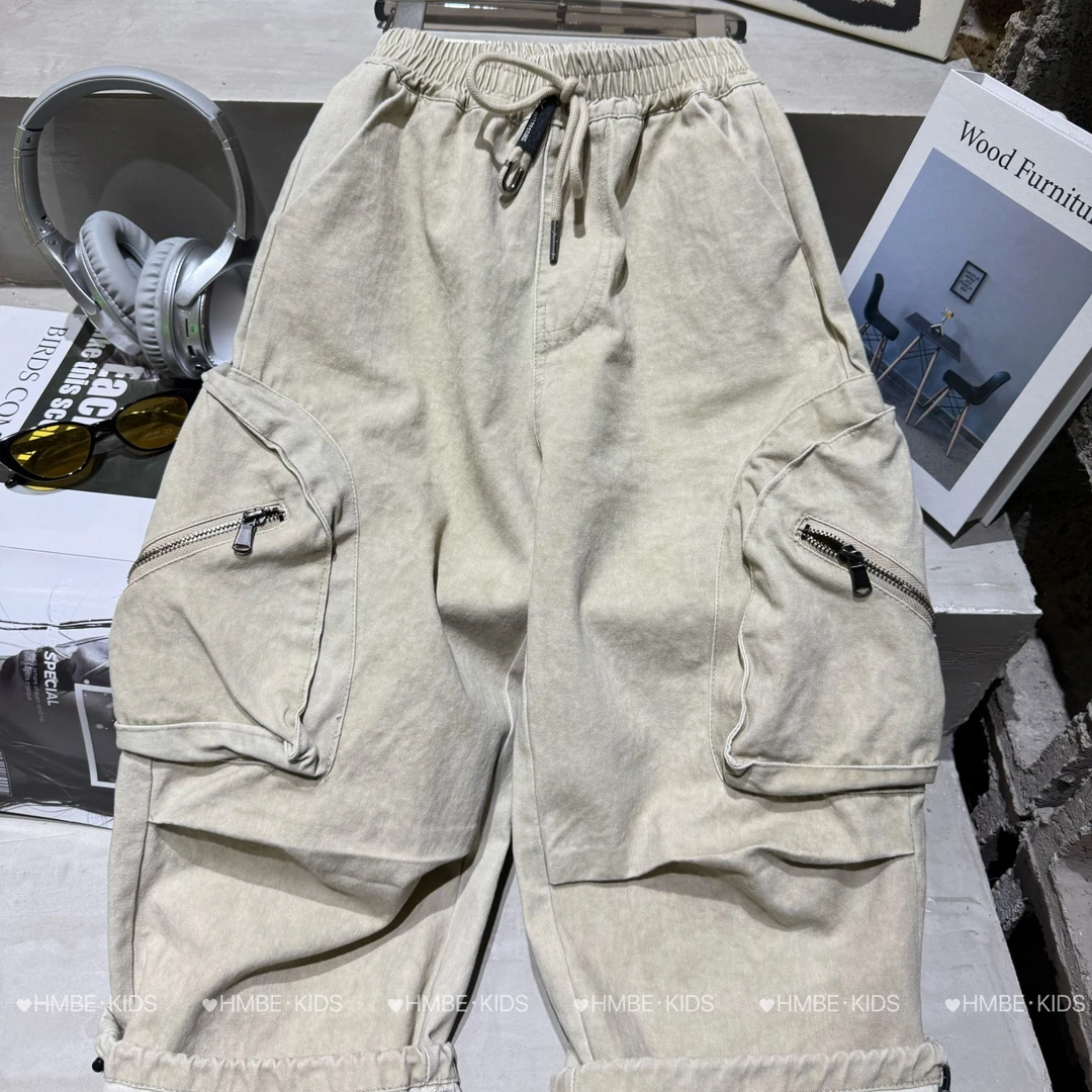 【儿童工装裤 春装新款】2025春秋季新款男女童时尚洋气休闲长裤子