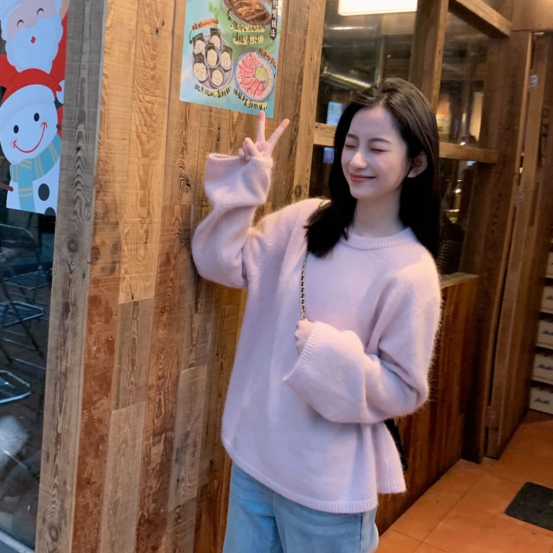 漫姐的店【软糖毛衣】韩系粉萌高级感软糯毛衣针织衫慵懒风上衣