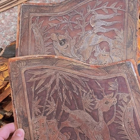 香榧木久*居一对孤品木雕60