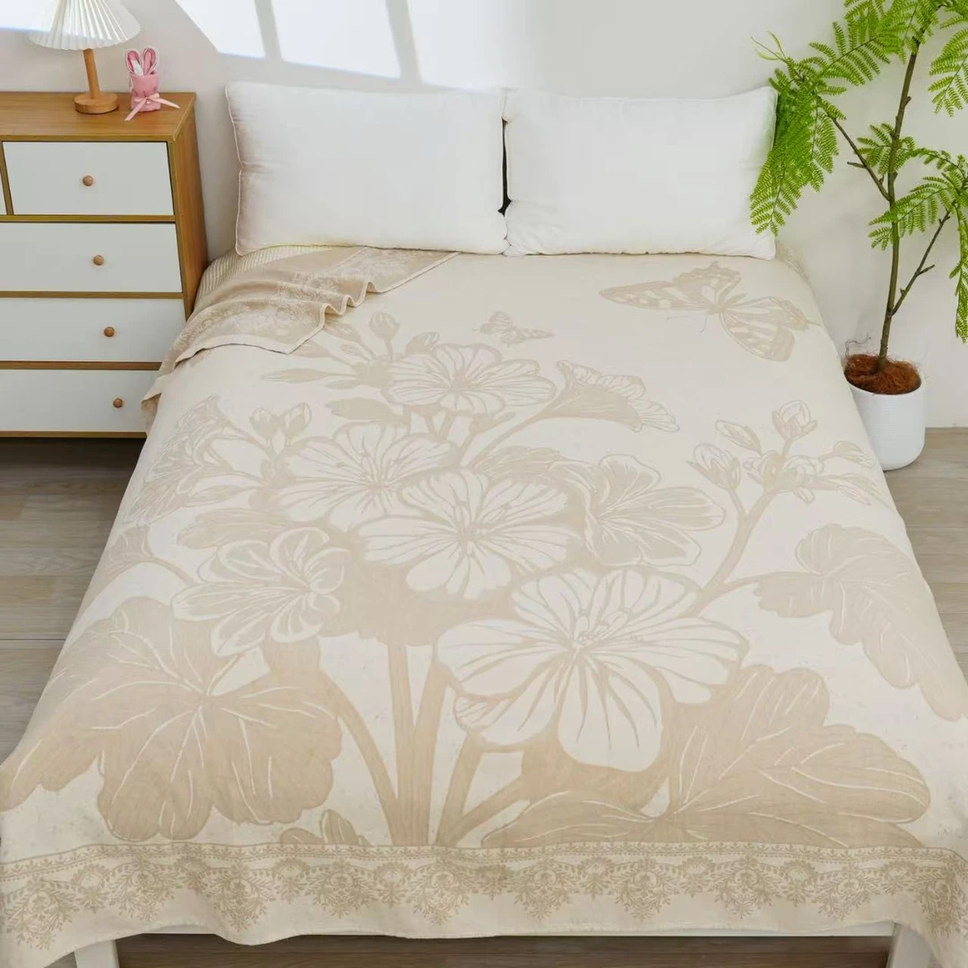 床盖【相思蝶】2X2.3米 高端轻奢双人亲肤四季床盖毯