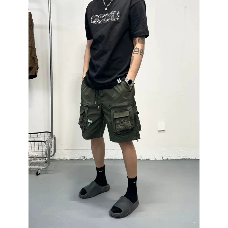 2025夏季新款男士工装裤宽松休闲裤潮牌百搭运动裤男五分裤中裤