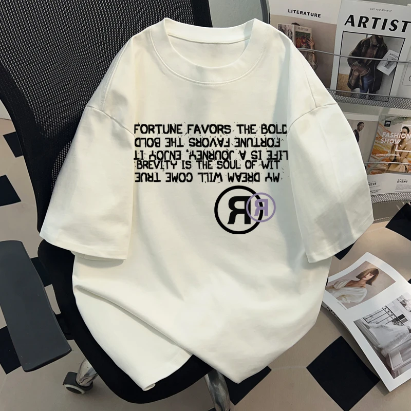 jtrt美式复古纯棉短袖T恤男女2025新款设计小众宽松oversize上衣