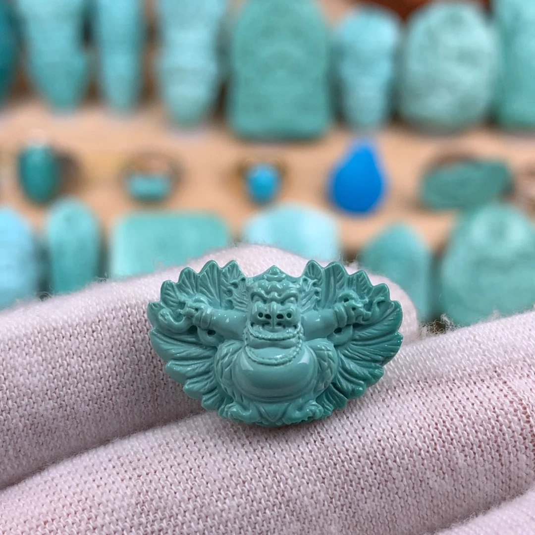 绿松石未镶嵌大鹏鸟