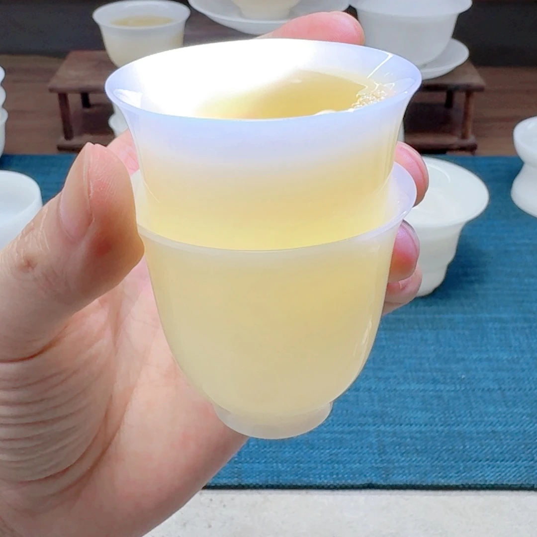 釉烧璞玉冰种玉瓷茶具工厂