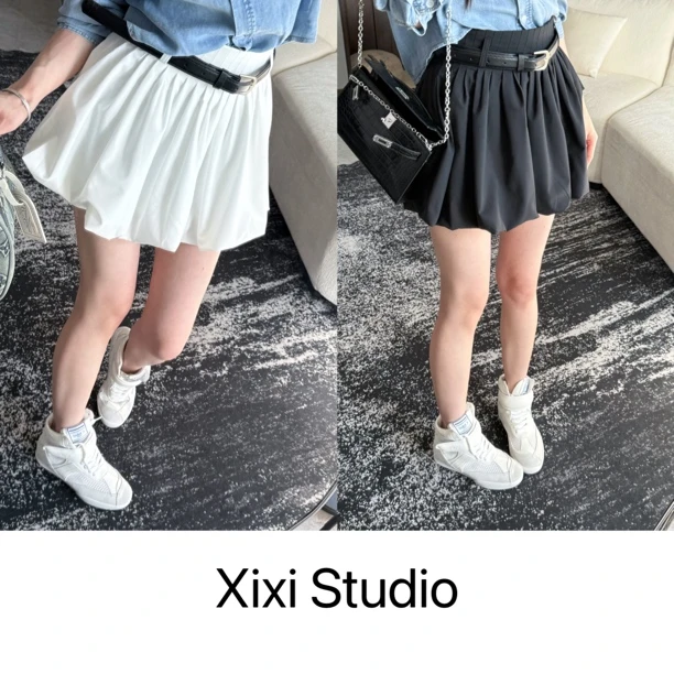 【西西】高腰夏季显瘦花苞半身裙