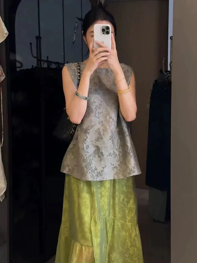 J2538夏款独特漂亮新中式国风上衣女