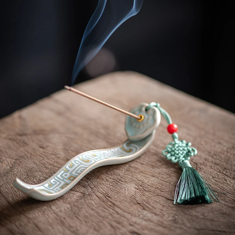 0006如意陶瓷颜值上档次线盘香插炉沉檀藏家用茶室内卧薰盒不落灰
