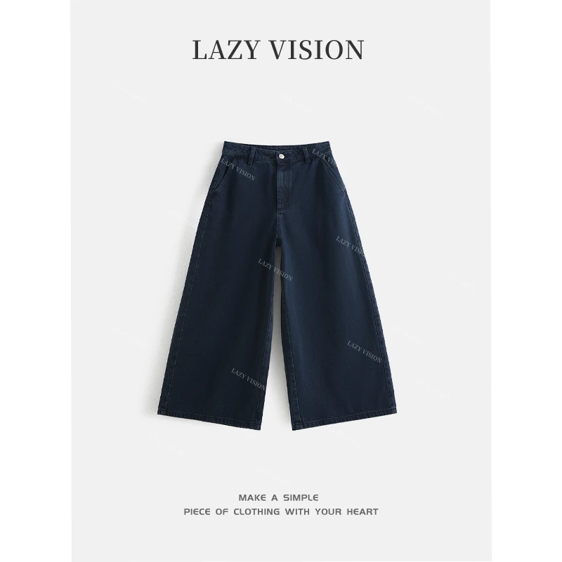 LAZYVISION阔腿原生肌理感水洗牛仔裤ZMD-30760