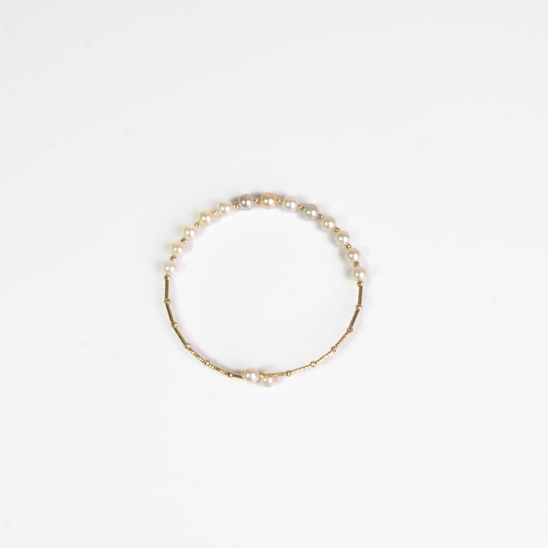 【大D】18K金/AKOYA手镯/4-5MM