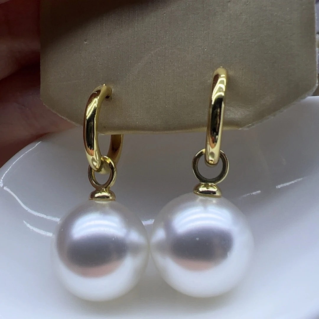 淡水珍珠银S925镶嵌耳饰