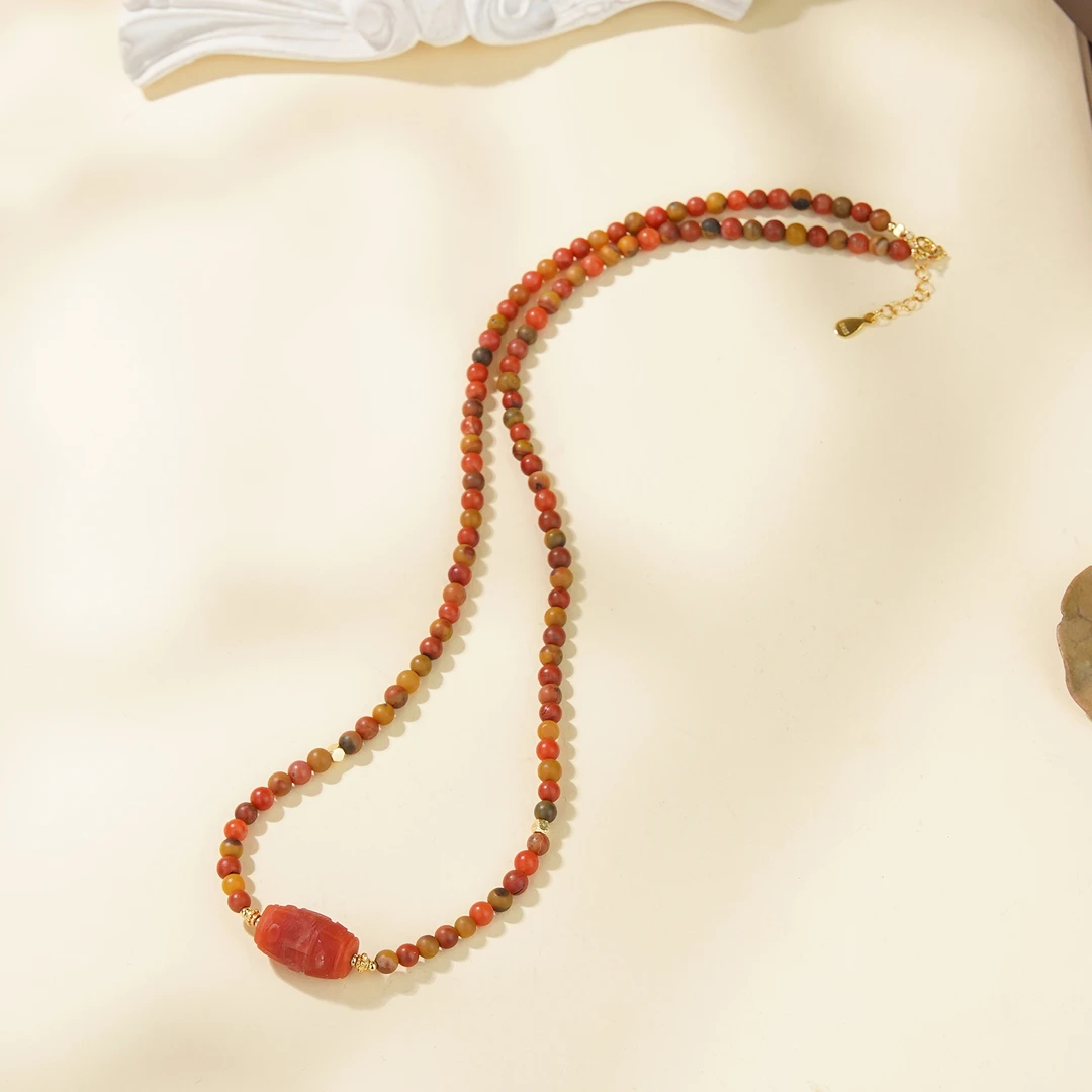 南红项链包浆南红DIYS925南红项链/NH00022