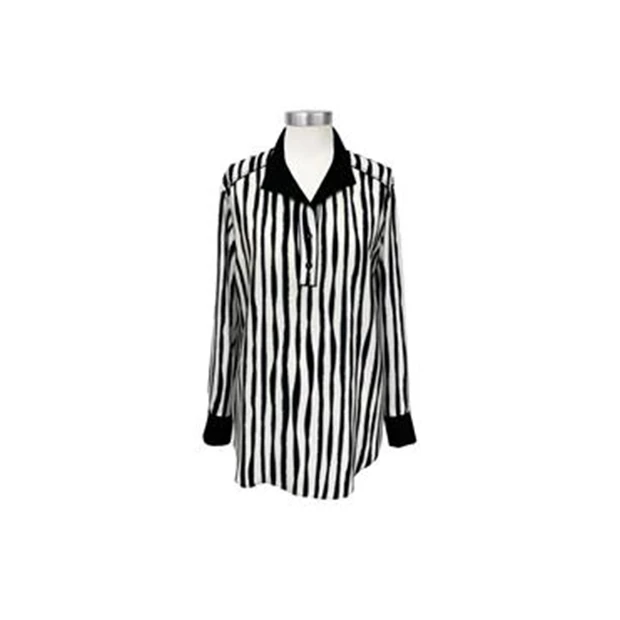 FALEMIG-歌系经典条纹翻领宽松舒适衬衫女EWF321C02900