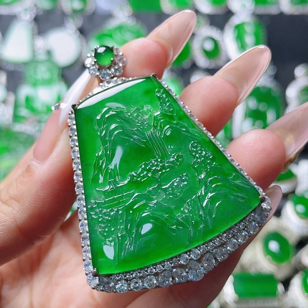 翡翠银S925镶嵌颈饰