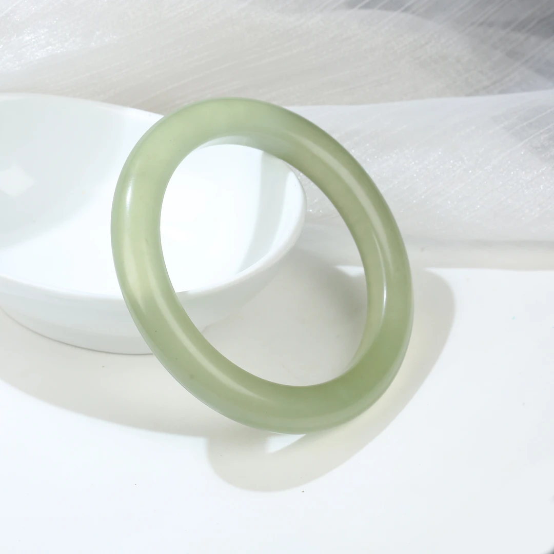 HW【麦子家族】天然高冰岫玉手镯女玉镯子 SZF7-