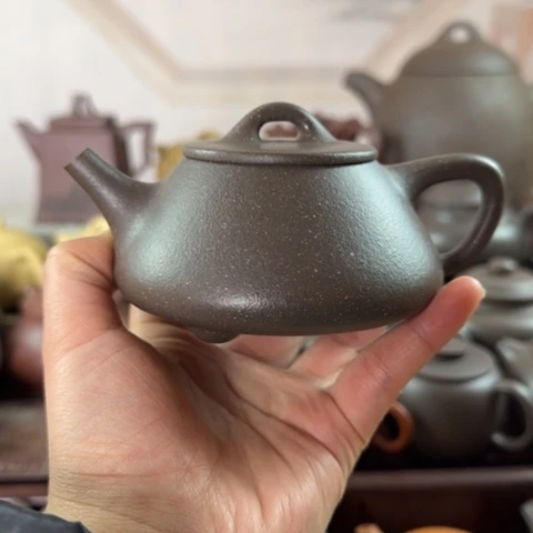 紫砂茶壶梨皮天青220cc