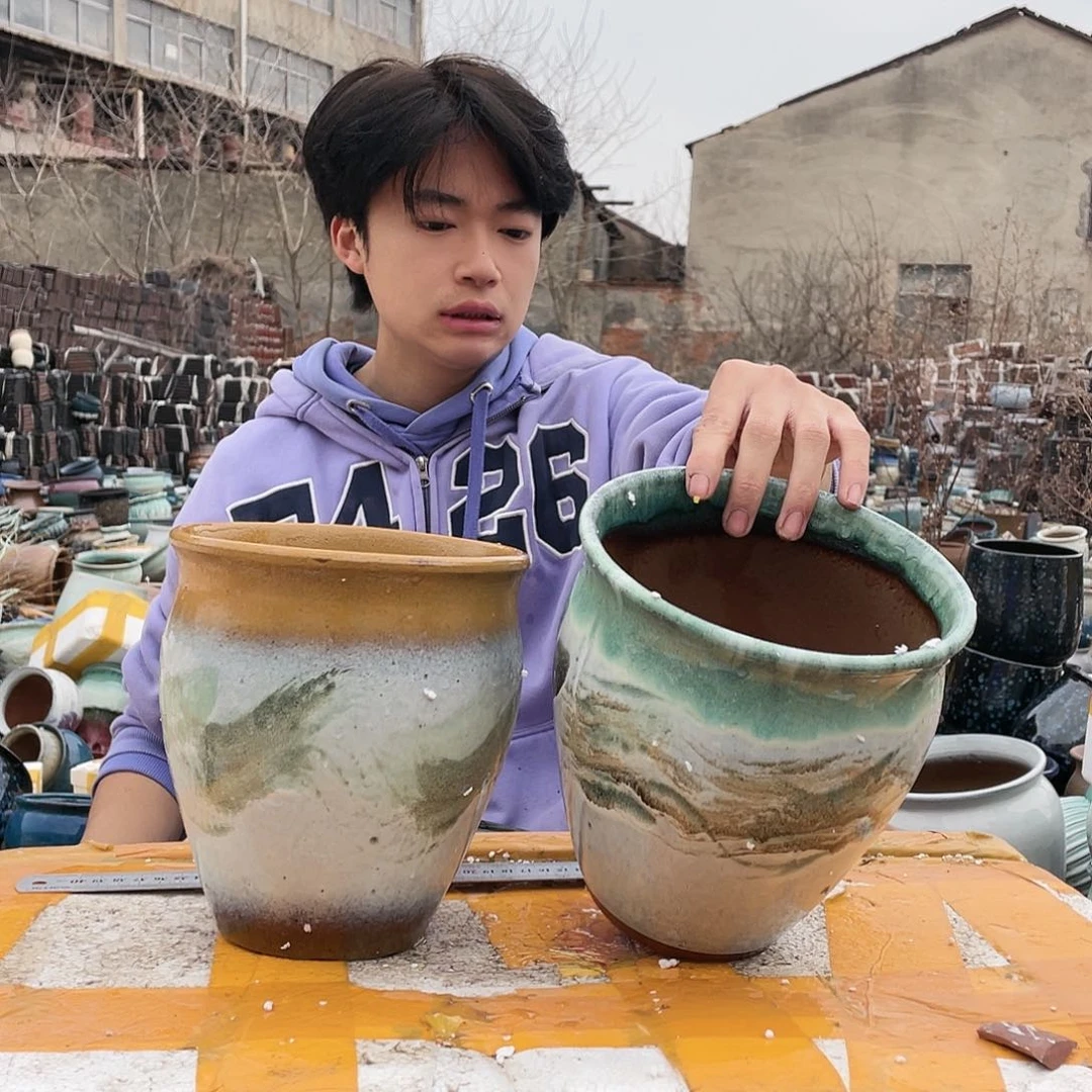 无铅玻璃宜兴紫砂花盆