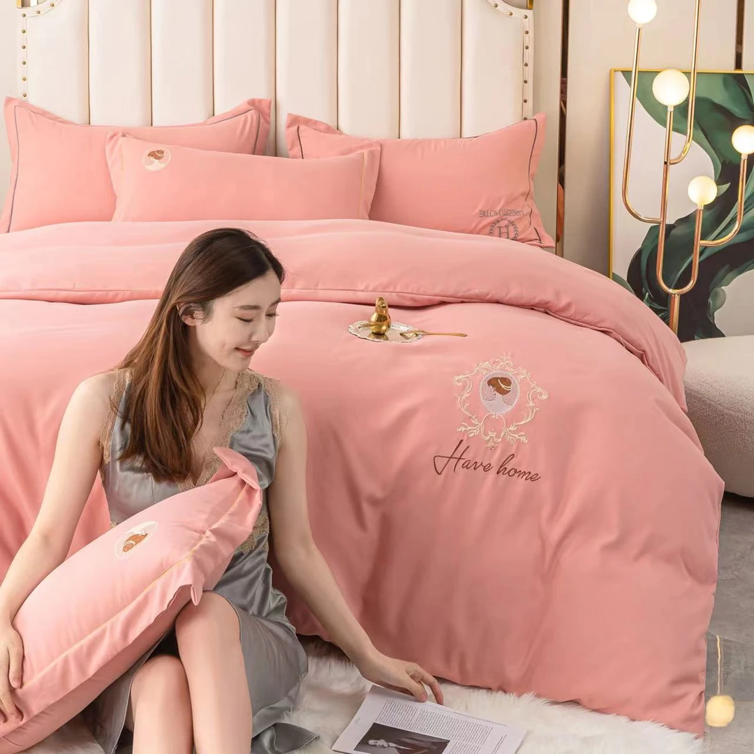 2025新款生态磨毛刺绣四件套轻奢时尚欧式-居里夫人