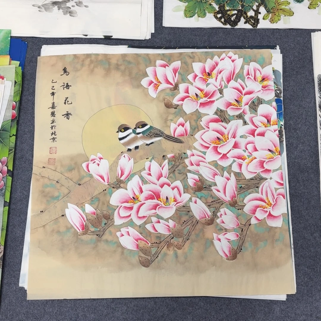 国画68×68精品工笔手绘画画画