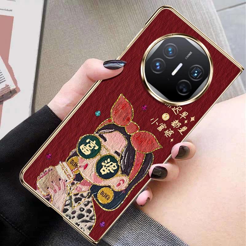 适用华为Mate X6手机壳安可拉红富婆matex5新款防摔网红高级感女