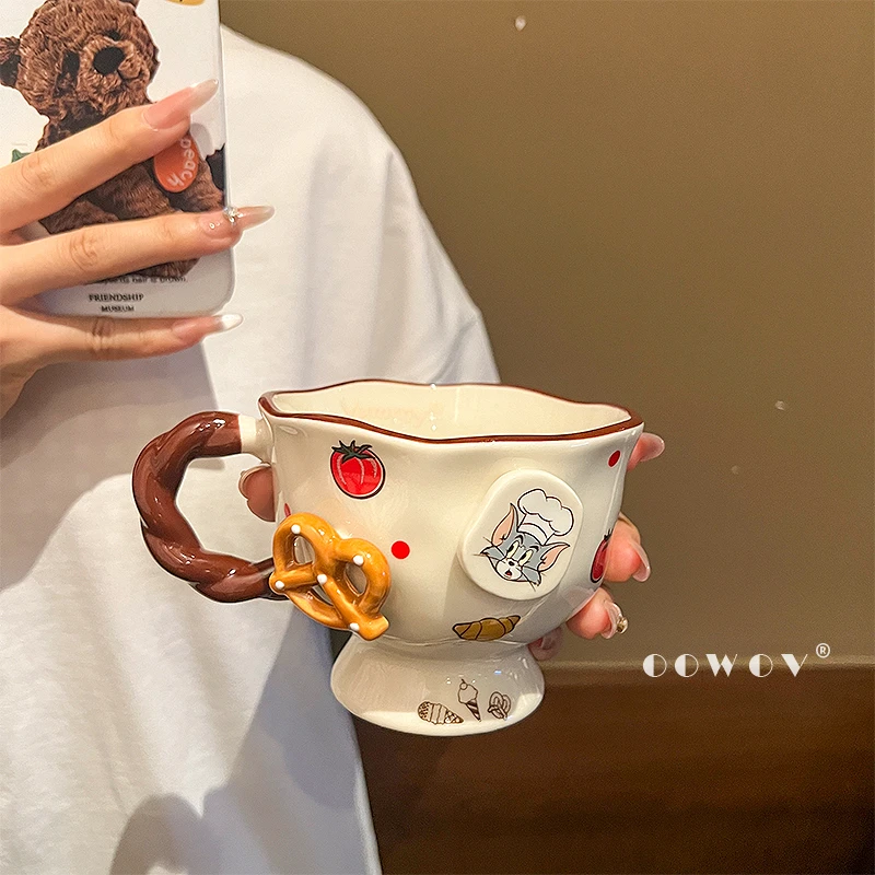 猫和老鼠联名水杯创意陶瓷马克杯女可爱办公室咖啡杯生日中秋礼物