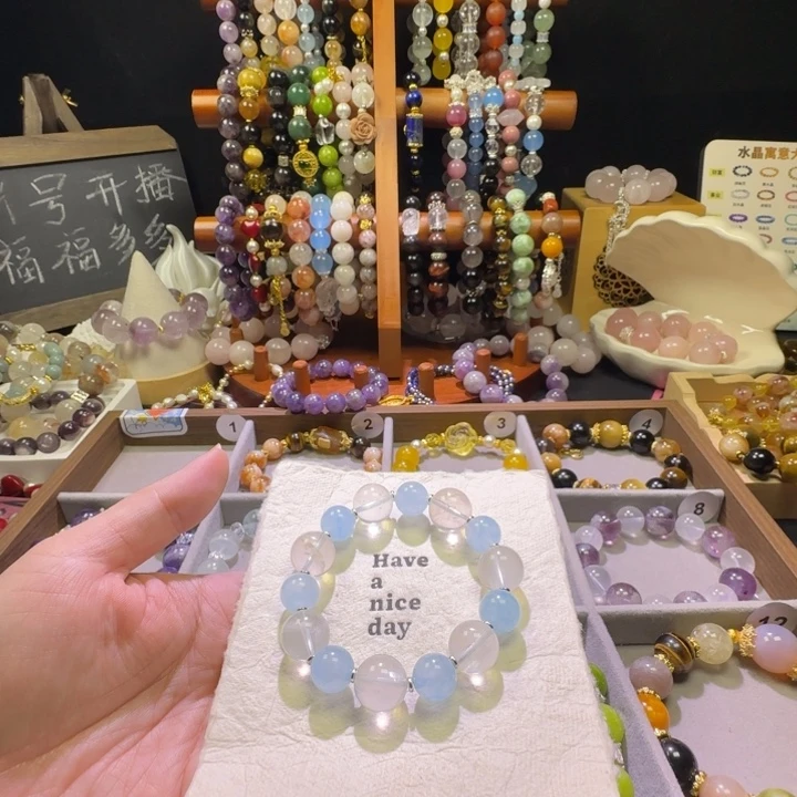 纯铜石英石海蓝白水