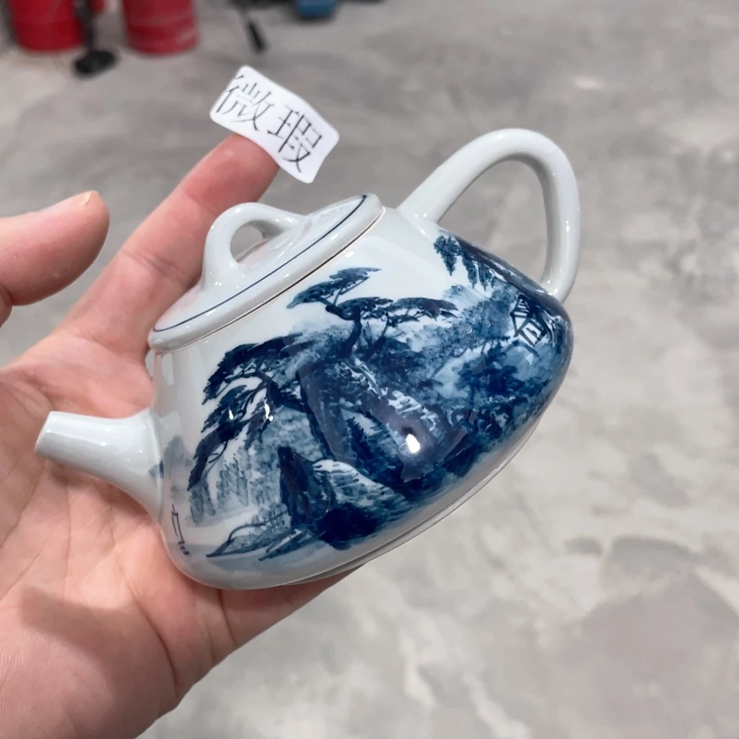 釉下手绘茶具微瑕
