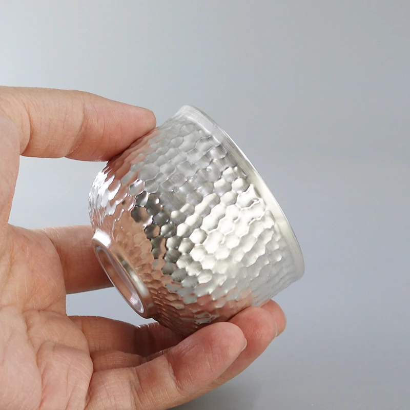 锤纹主人杯个人杯茶杯茶具鎏银茶杯茶道单杯70ML新品特价