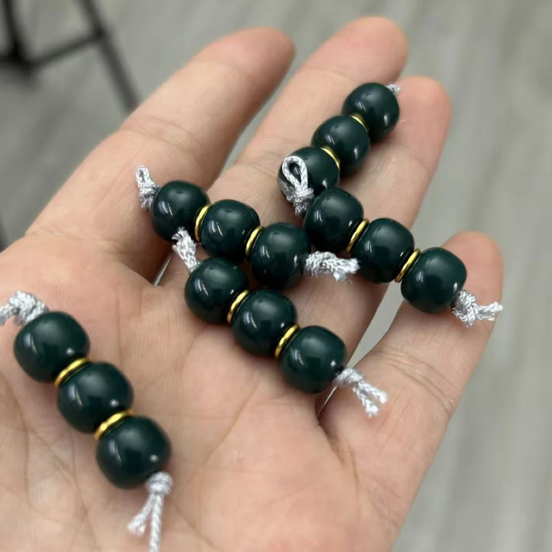 精品高抛光老型三连珠10乘9尺寸地狱绿色系