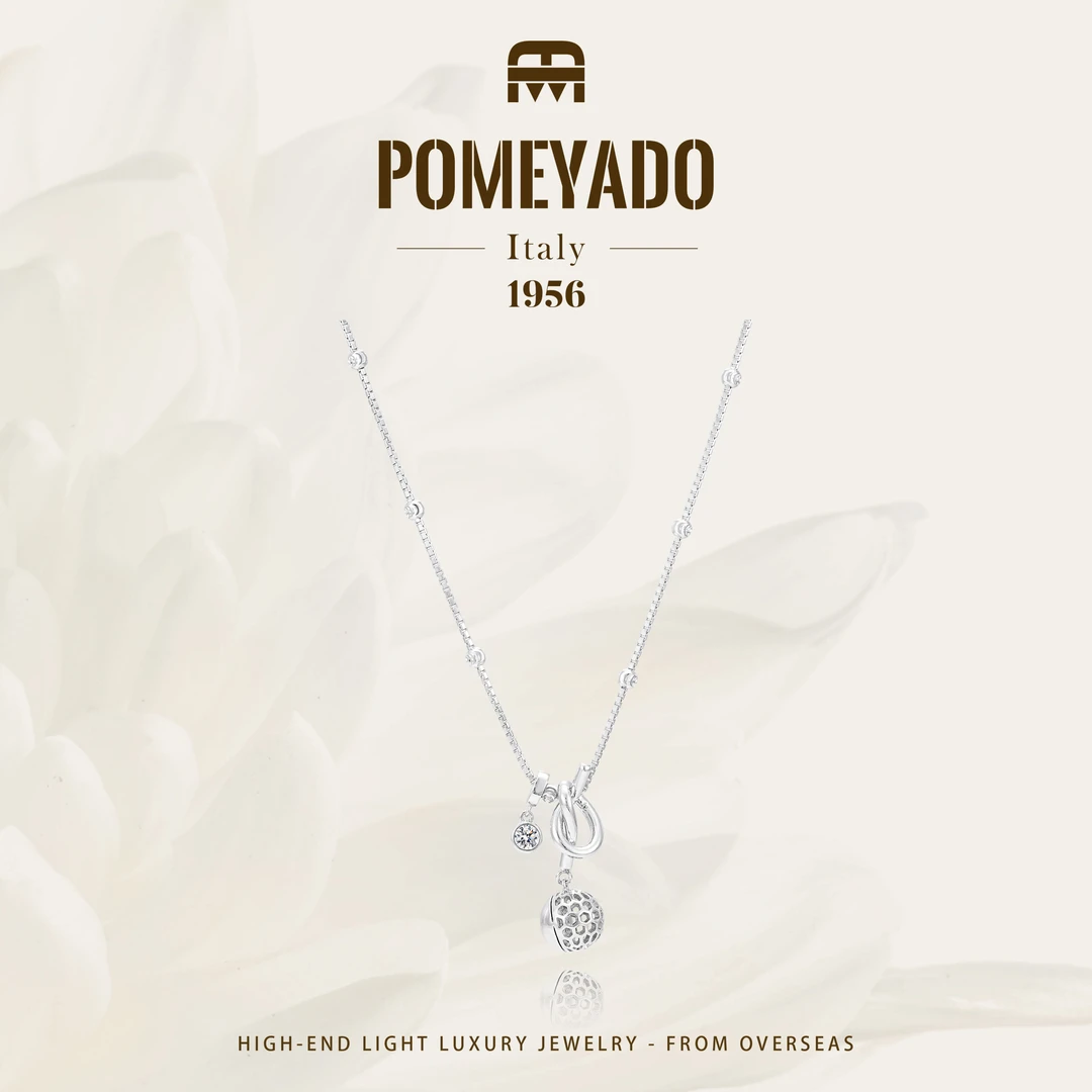 【摩登星球】Pomeyado冬上新银色圆球项链F2953