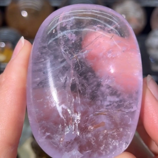 水晶珠宝半成品未镶嵌薰衣草紫手握
