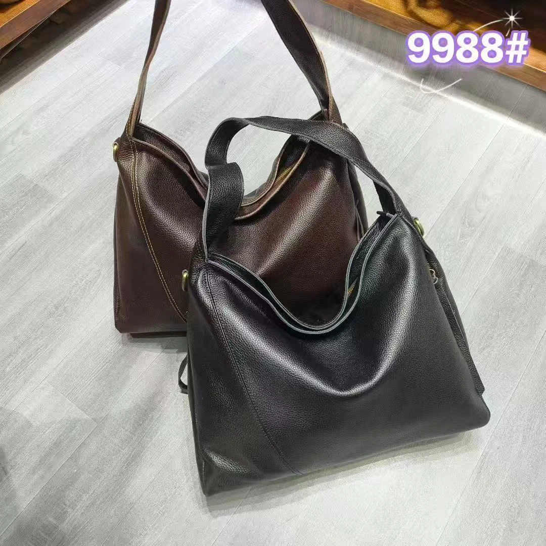 新款简约大容量复古百搭通勤单肩托特女包9988