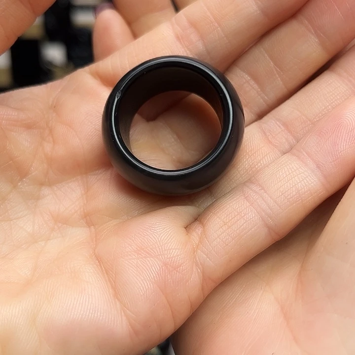 和田玉（墨玉）未镶嵌手链扳指23