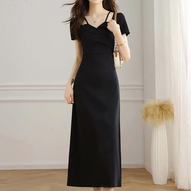 La Chapelle/拉夏贝尔经典气质设计感裙子女2025年夏季显瘦连衣裙