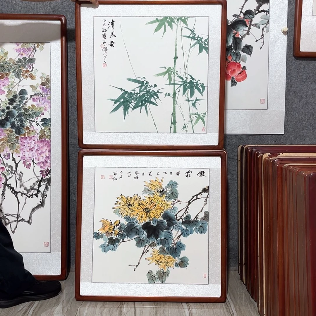 国画书画作品框63×63厘米