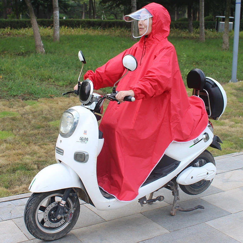 带袖雨披男女骑行雨衣学生电动自行车大码雨披摩托车步行单人雨衣