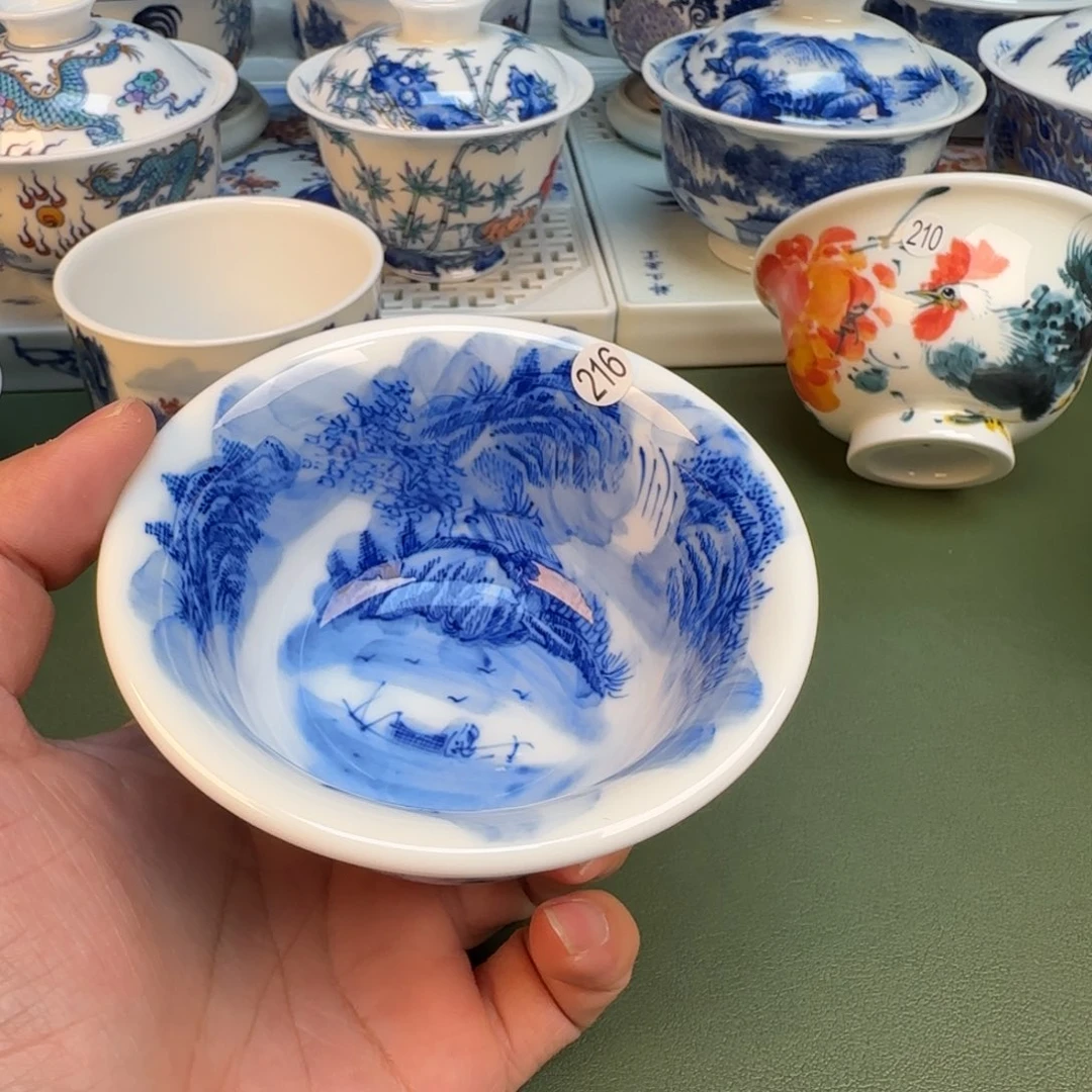 纯手工纯手绘茶具石头216