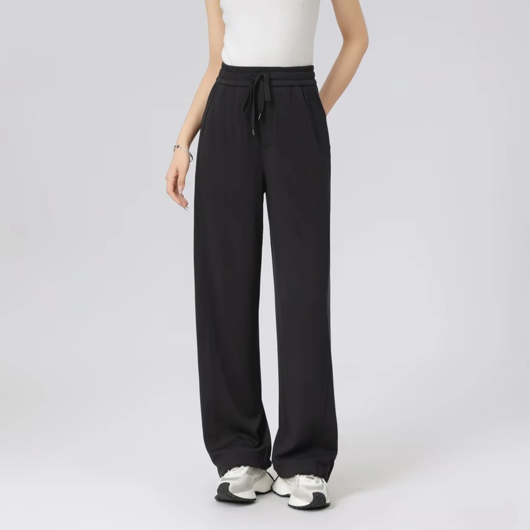 AMASS/阿玛施5100515新款垂感直筒裤宽松冬季百搭松紧腰西装裤女