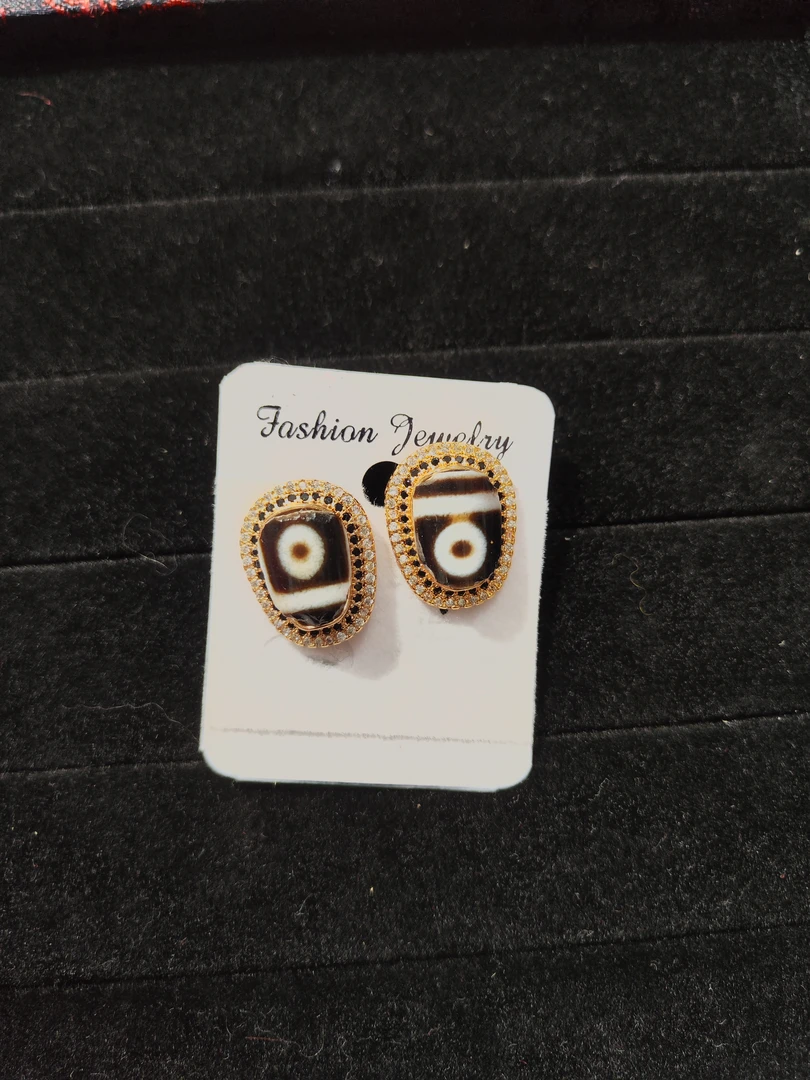 铜合金锆石耳饰 藏式饰品耳钉民族风